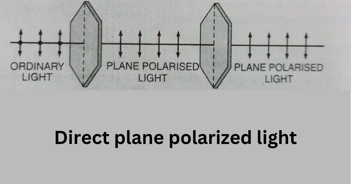 Direct plane polarized light सतह का ध्रुवीकृत प्रकाश
